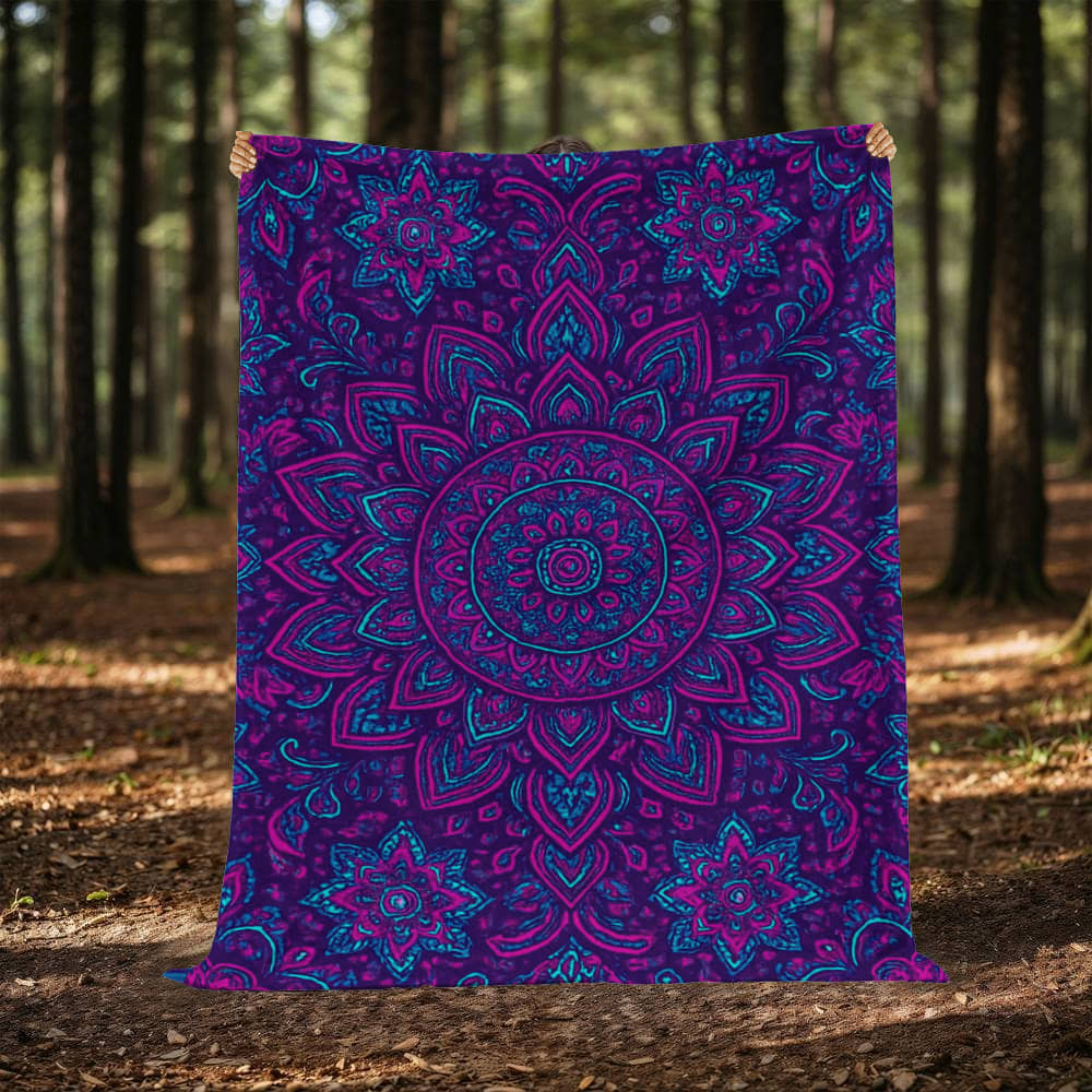 Vibrant Mandala Mink Touch Fleece Blanket – Ultra-Soft, Luxurious Warmth