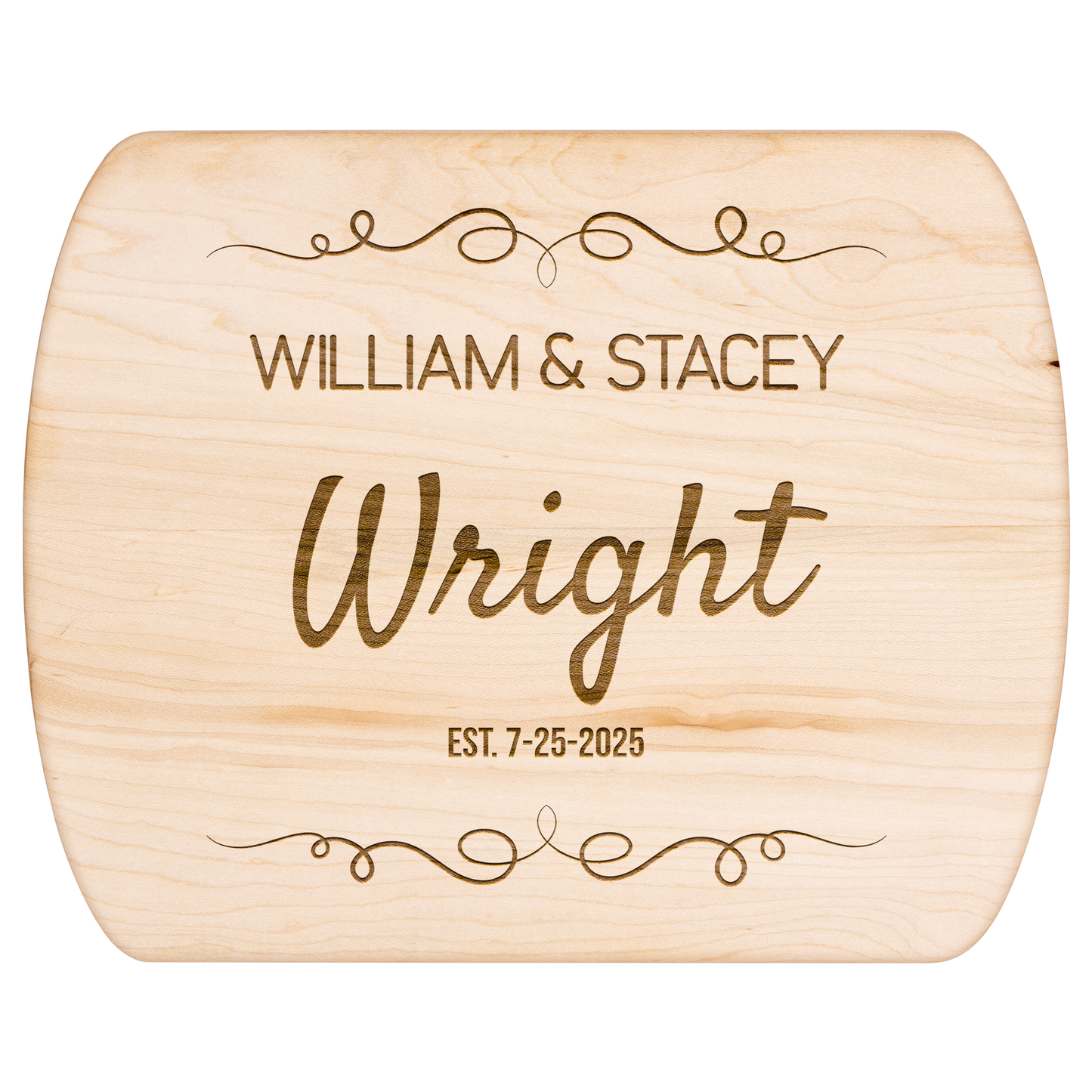 Personalized Hardwood Oval Cutting Board – American-Made Craftsmanship Hardwood