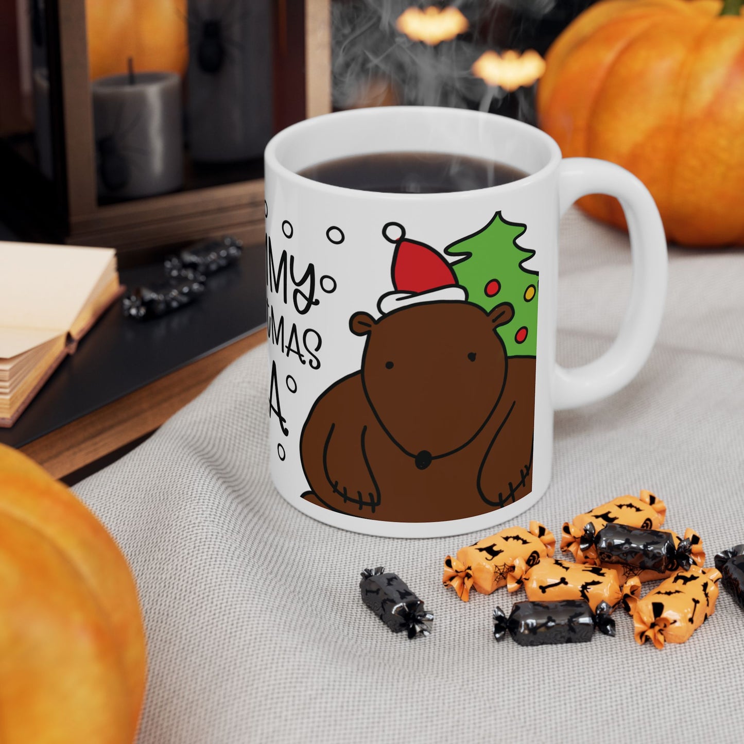 Christmas Bear Mug – "Yummy Christmas Tea" – Perfect Gift for Tea Lovers! Microwave & Dishwasher Safe Ceramic Mug, 11oz
