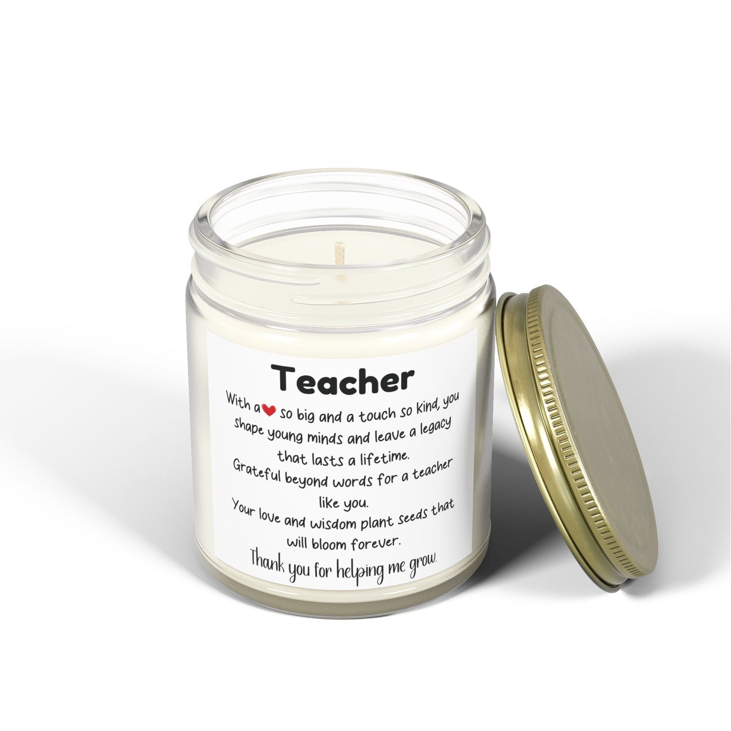 Teacher Appreciation Scented Candle - Coconut Apricot Wax (4oz, 9oz)