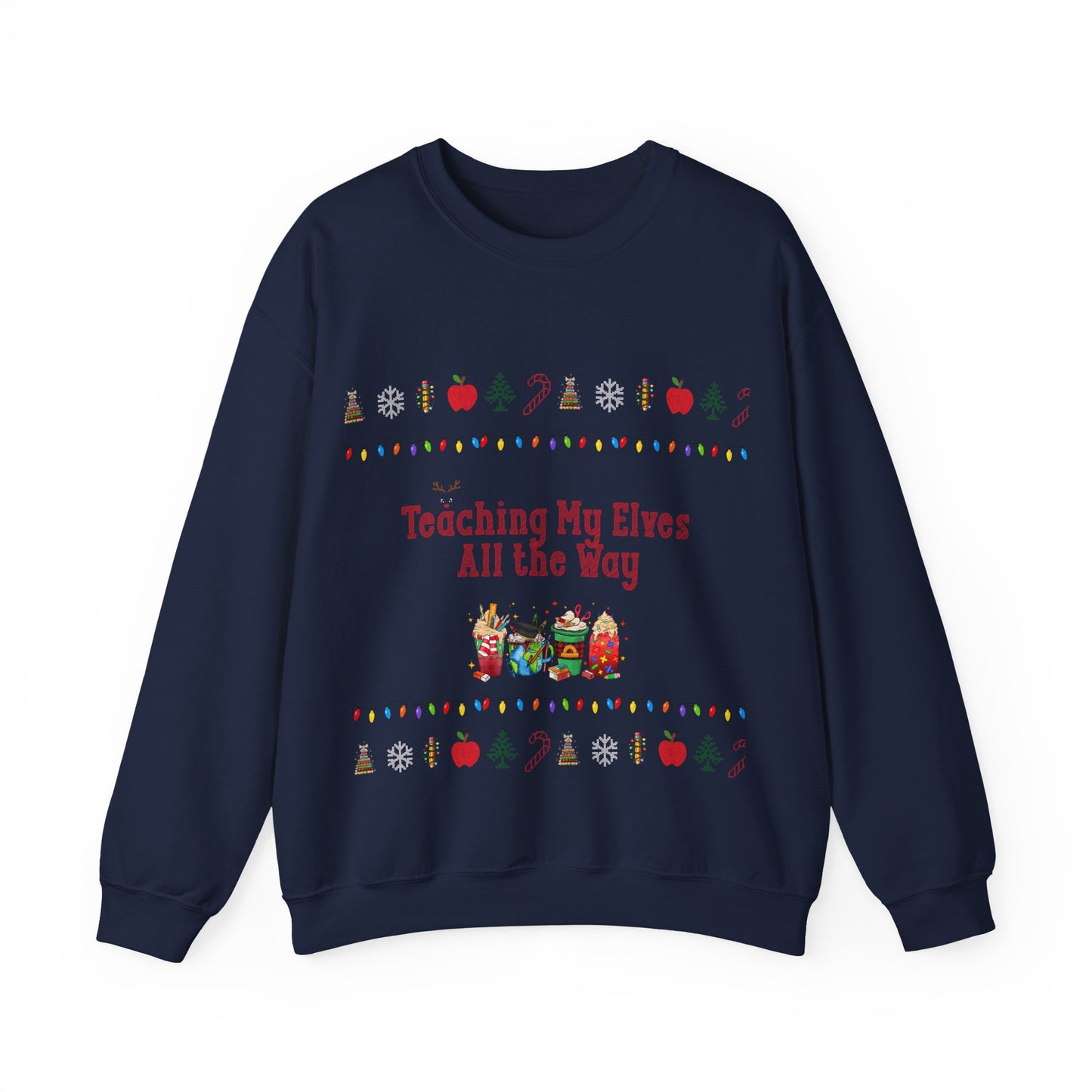 Festive Teacher Sweatshirt, Funny Christmas Gift, Holiday Apparel, Teacher Sweatshirt, Unisex Crewneck for Christmas
