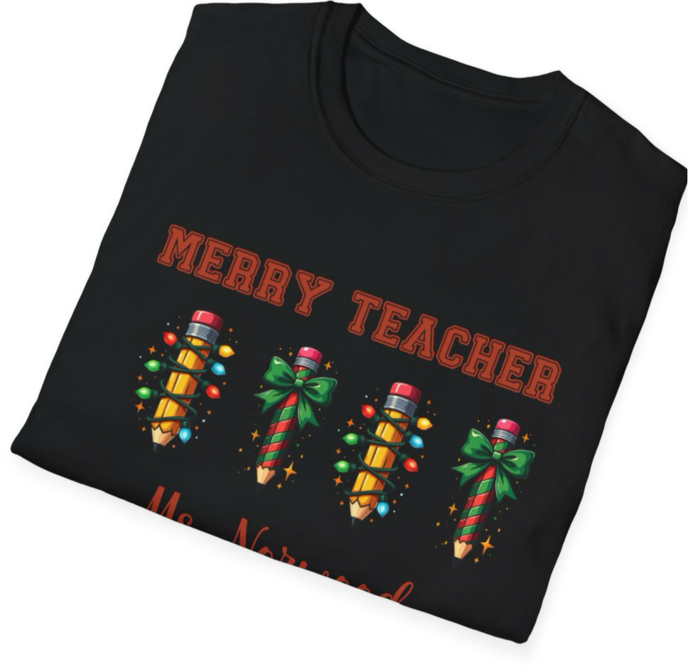 Merry Teacher Personalized Softstyle T-Shirt