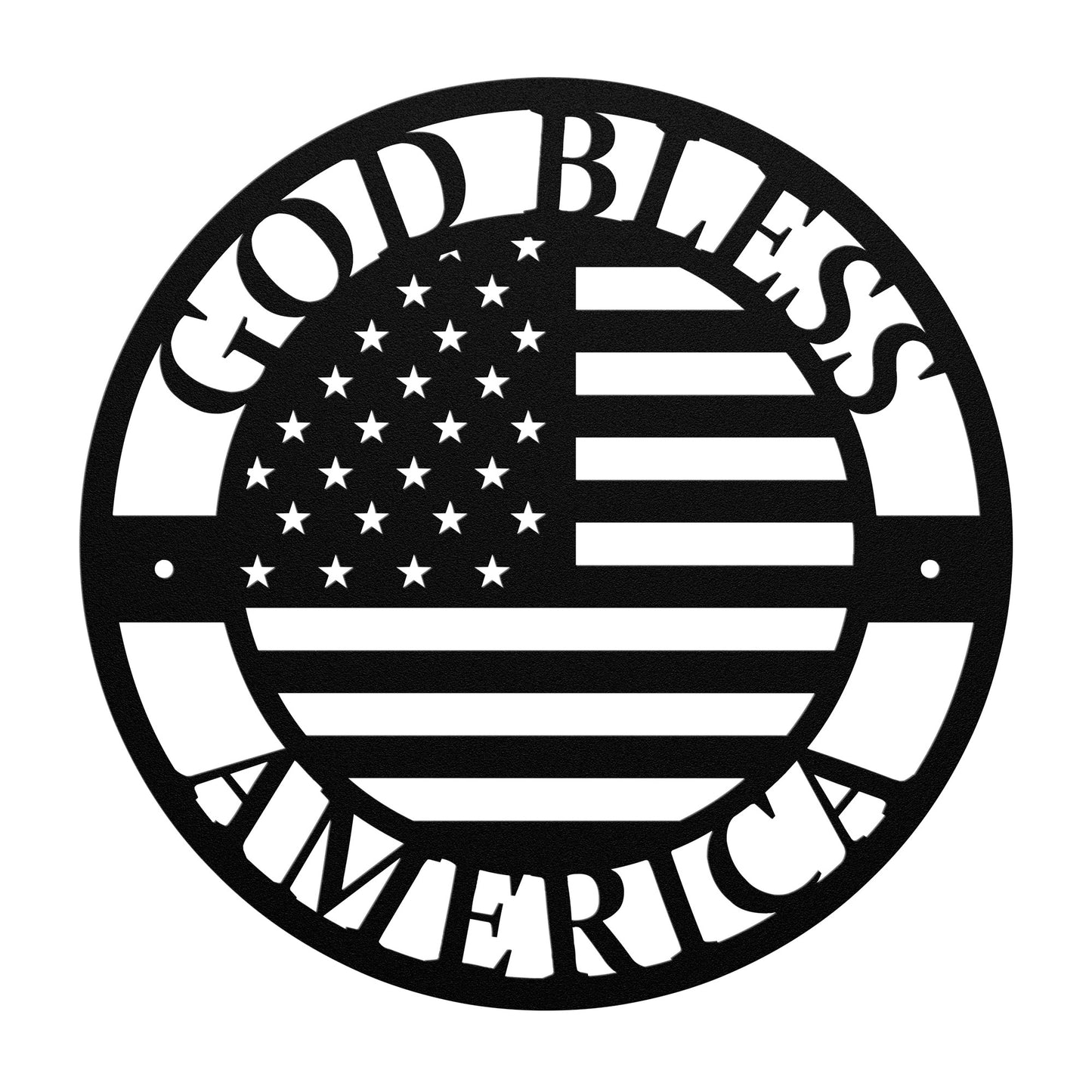 God Bless America Patriotic Metal Wall Art - Premium Sign