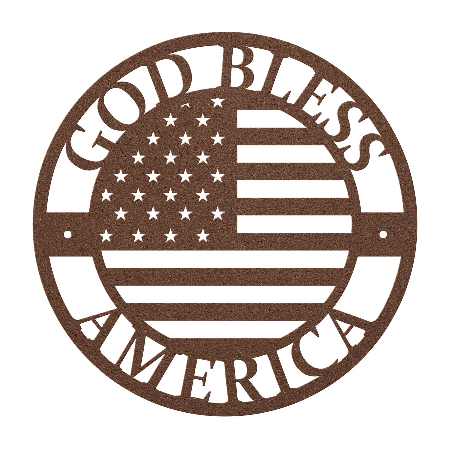 Patriotic "God Bless America" metal wall art sign with powder-coated finish, perfect for indoor and outdoor patriotic home decor