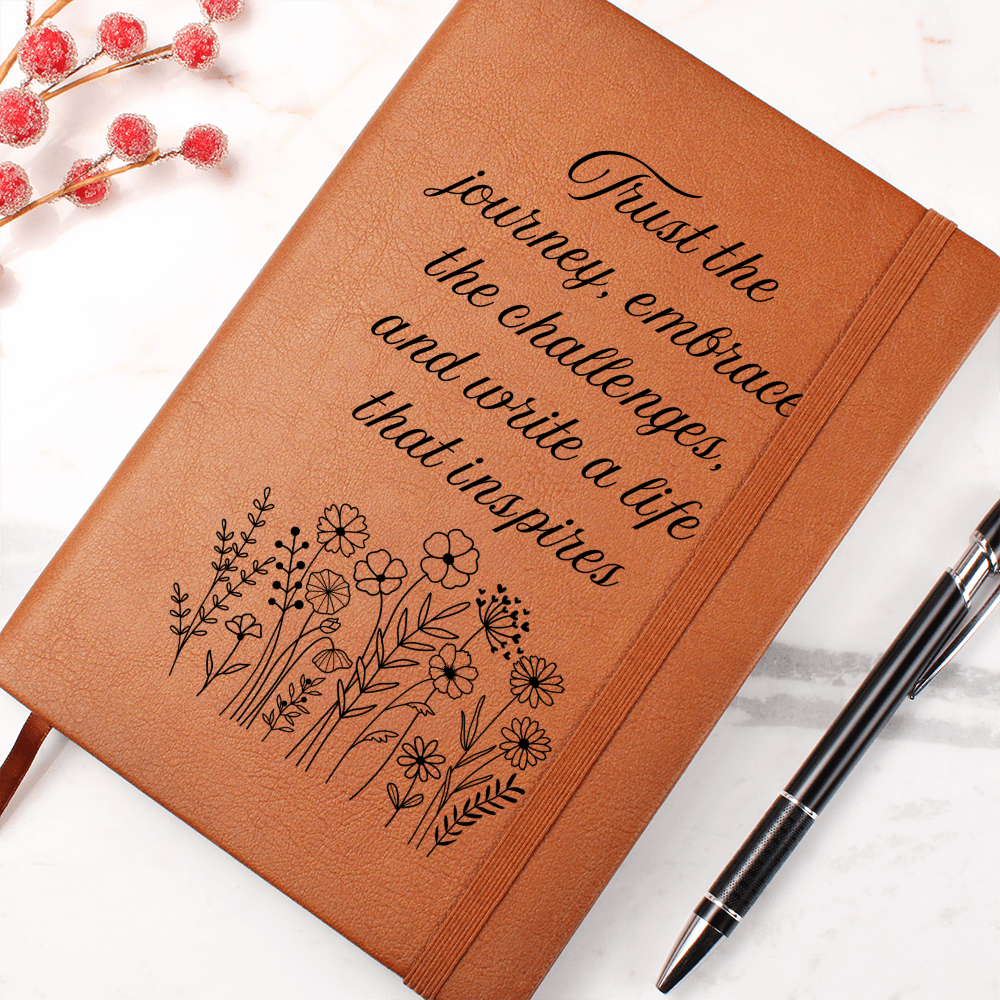 Vegan Leather Notebook for Goal Setting, Organization; Mindfulness