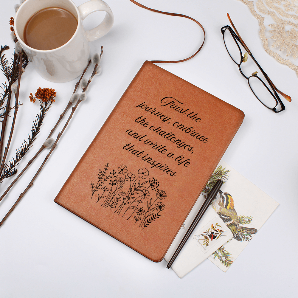 Vegan Leather Notebook for Goal Setting, Organization; Mindfulness