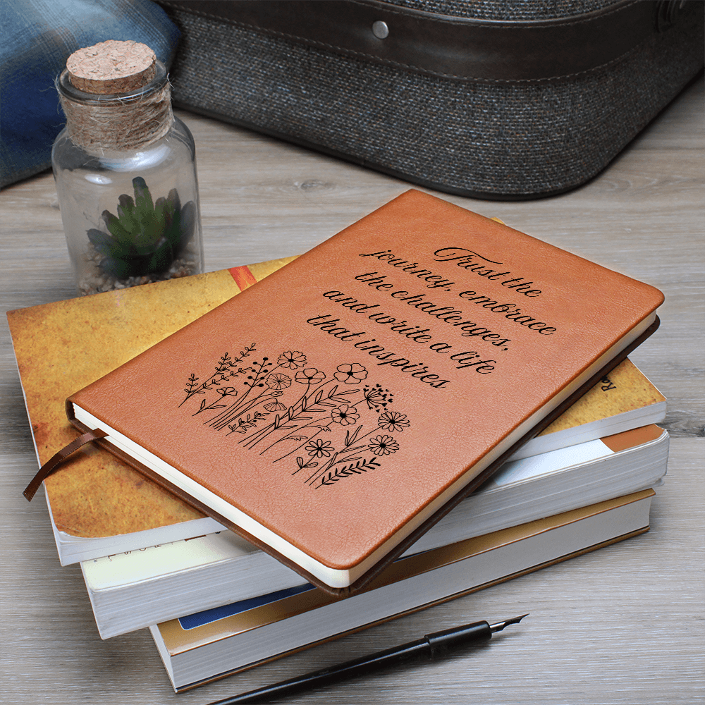 Vegan Leather Notebook for Goal Setting, Organization; Mindfulness