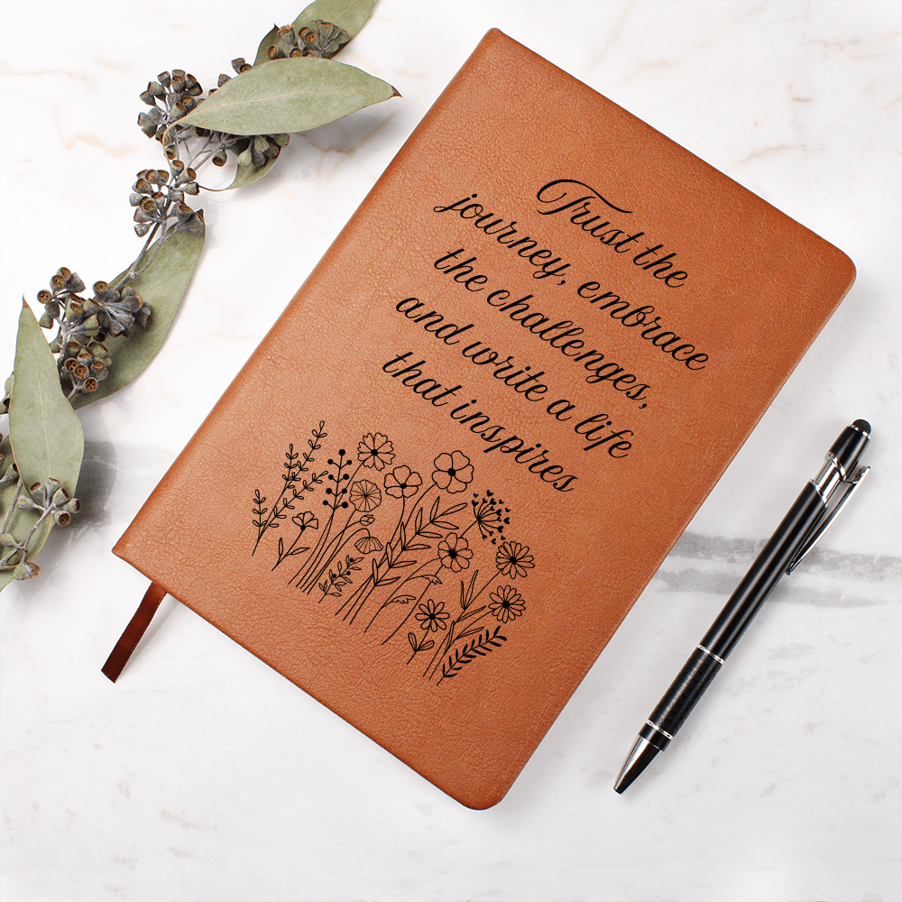 Vegan Leather Notebook for Goal Setting, Organization; Mindfulness
