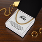 To My Son – Gold Cuban Link Chain with Heartfelt Message from Mom and Dad