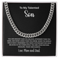 To My Talented Son 14K Gold Stainless Steel Heavy Weight 5mm - Adjustable 18-22 Inch Hip Hop Street Style Chain