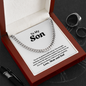 To My Son – Gold Cuban Link Chain with Heartfelt Message from Mom and Dad