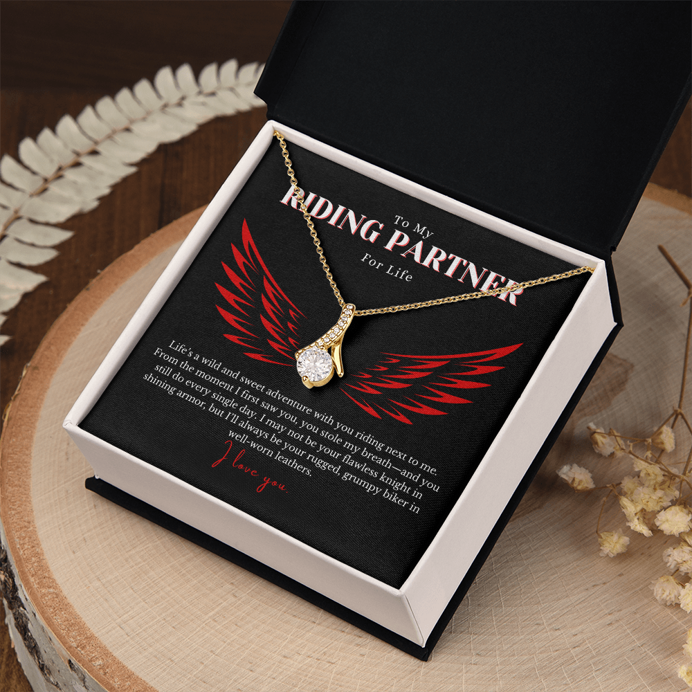 Alluring Beauty Necklace – Romantic Gift for Biker’s Wife, Heartfelt Love Message