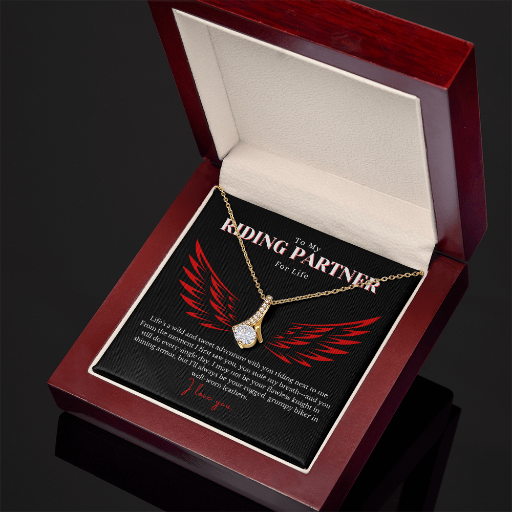 Alluring Beauty Necklace – Romantic Gift for Biker’s Wife, Heartfelt Love Message