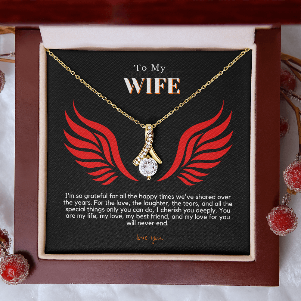 Timeless Ribbon Necklace - Express Your Love to Your Wife with this Stunning Gift