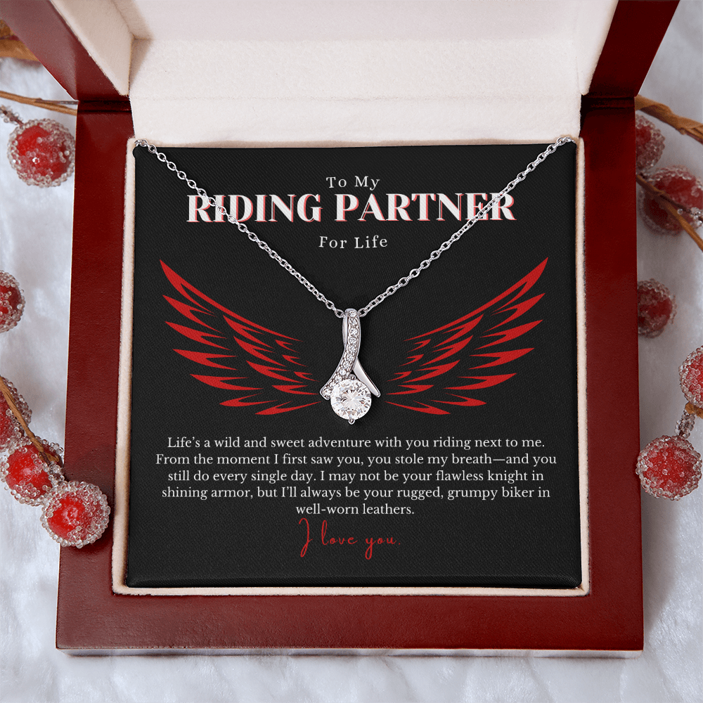 Alluring Beauty Necklace – Romantic Gift for Biker’s Wife, Heartfelt Love Message