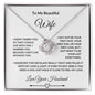 To My Beautiful Wife Love Knot Necklace