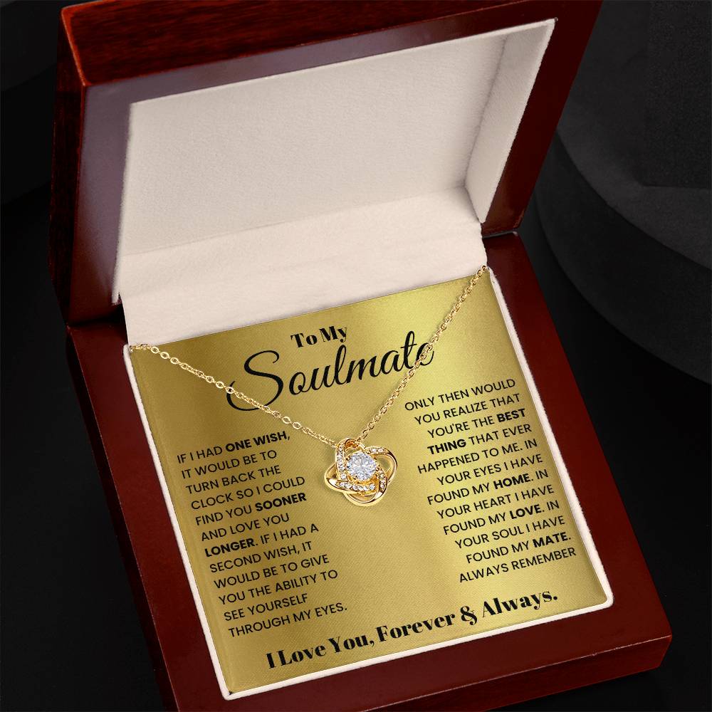 To My Soulmate Love Know Necklace