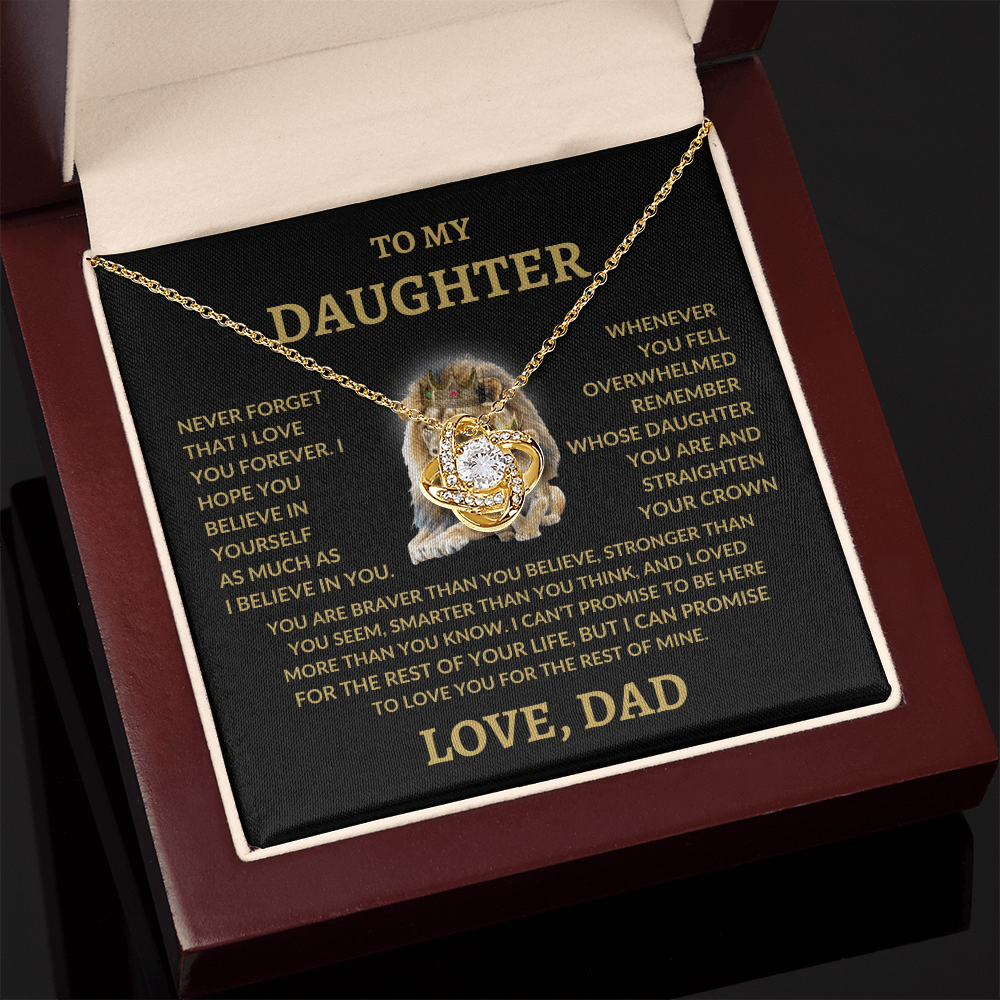 To My Daughter Necklace – A Timeless Gift of Love and Encouragement Love Knot-Dad