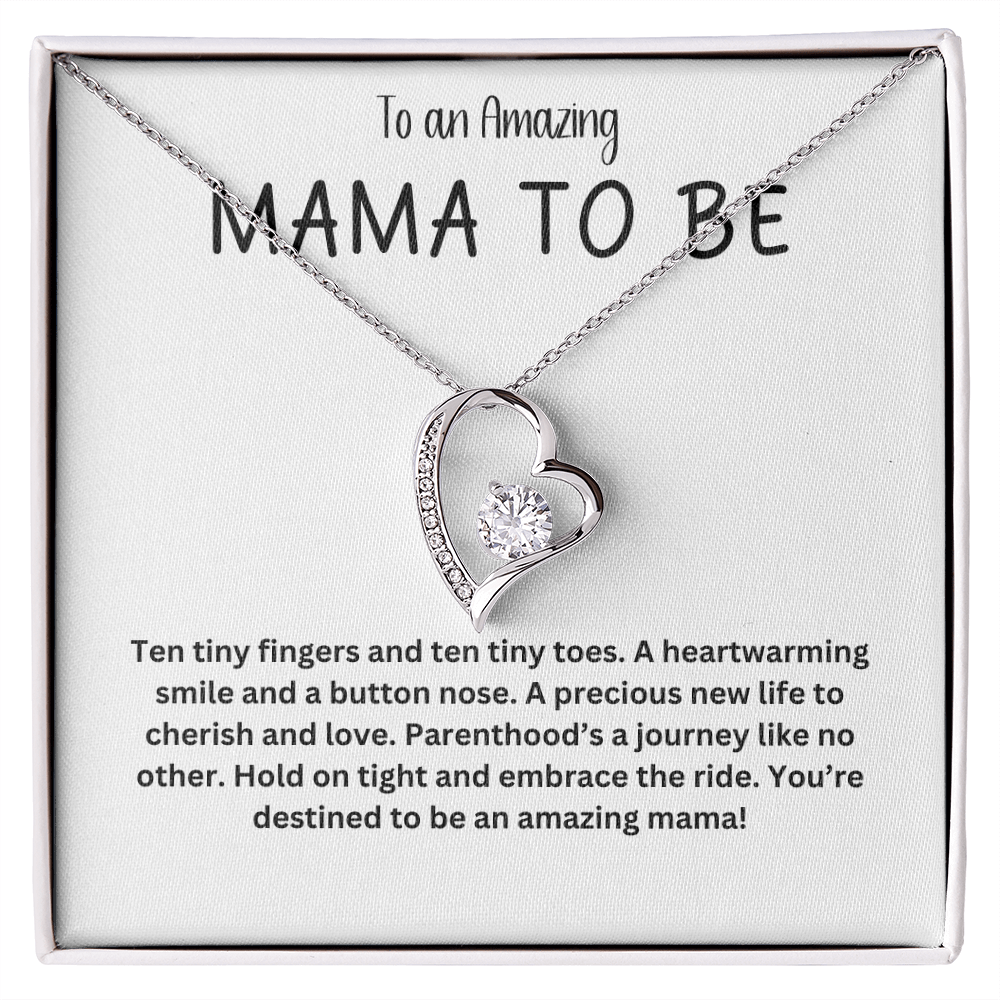 To An Amazing Mama To Be Heart Necklace