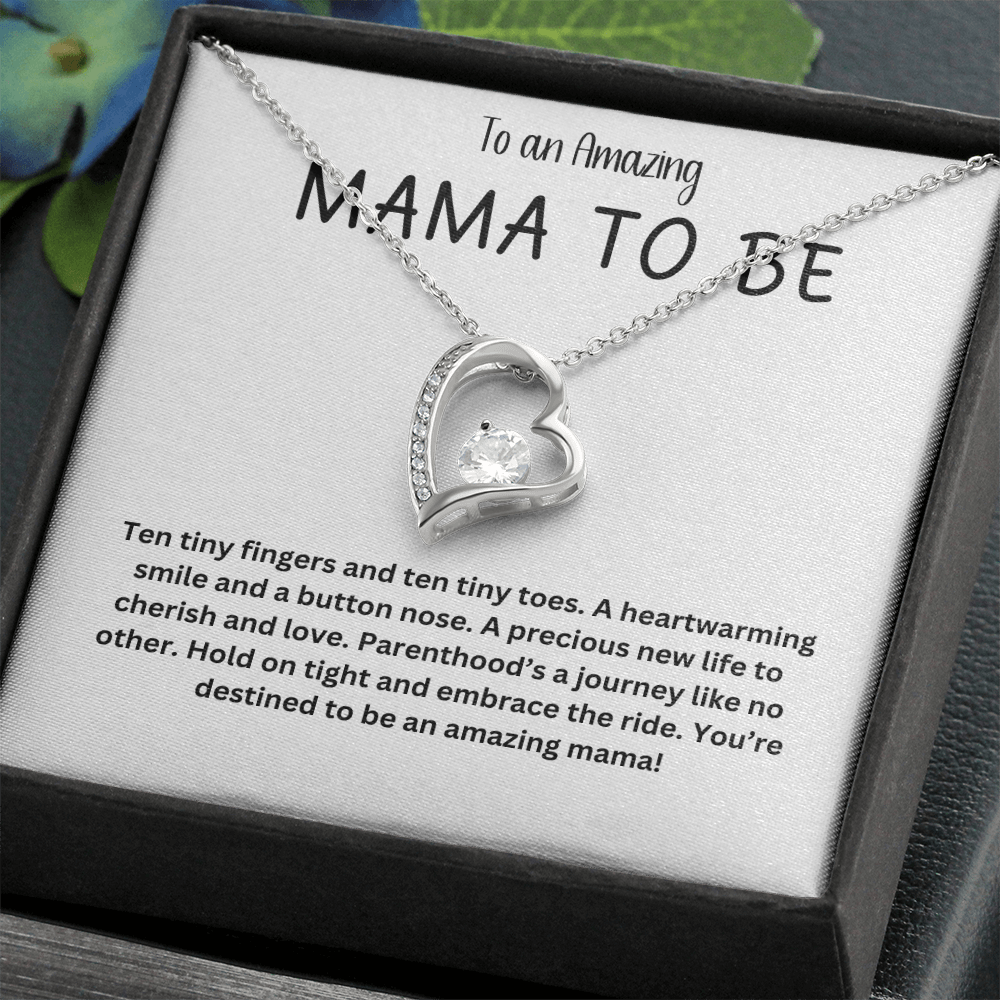 Dazzling Forever Love Necklace - Gift for Expecting Mom - "Amazing Mama To Be"