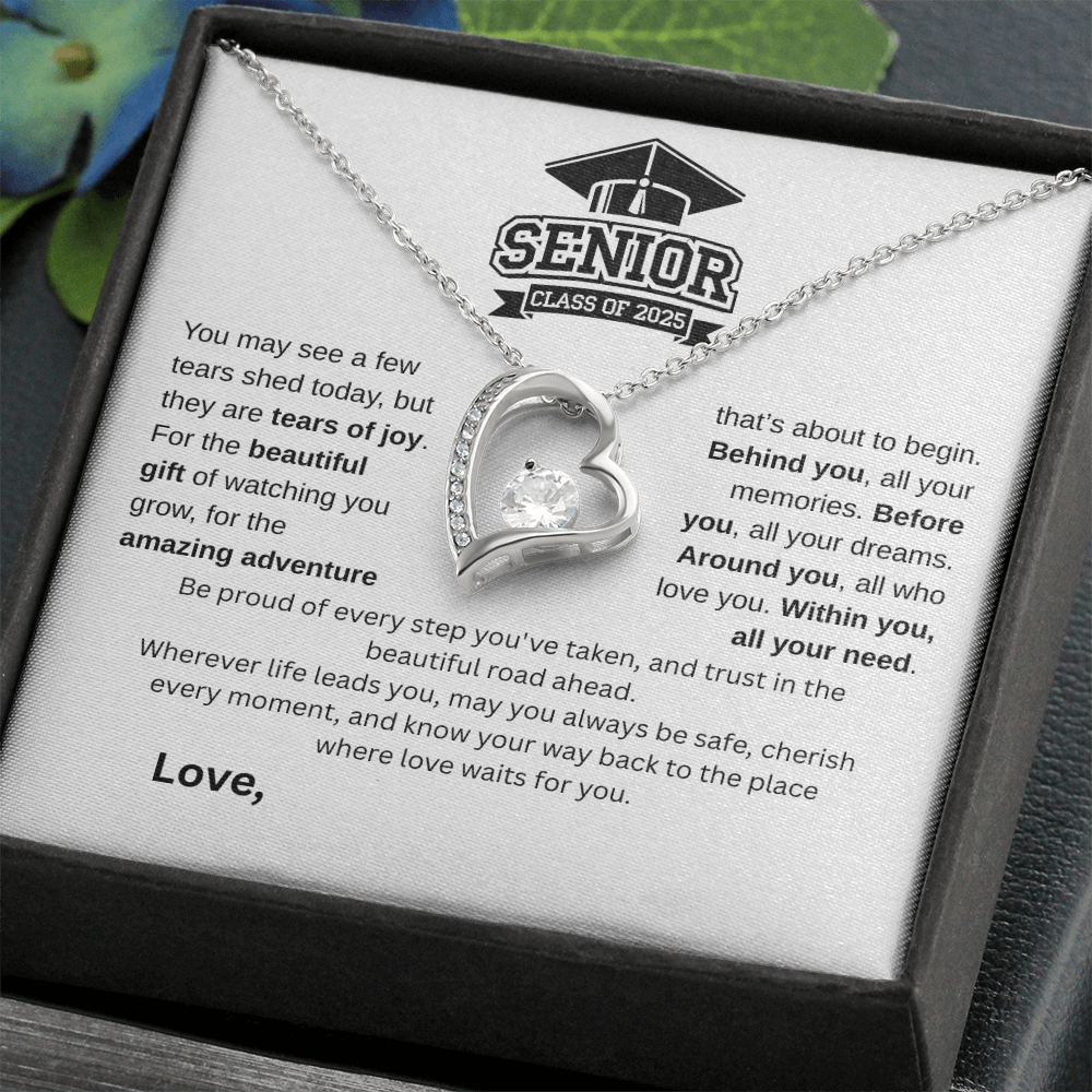 Forever Love Necklace – Graduation Gift for Her | Elegant 14k White Gold or 18k Yellow Gold Finish
