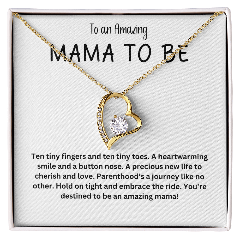 Dazzling Forever Love Necklace - Gift for Expecting Mom - "Amazing Mama To Be"