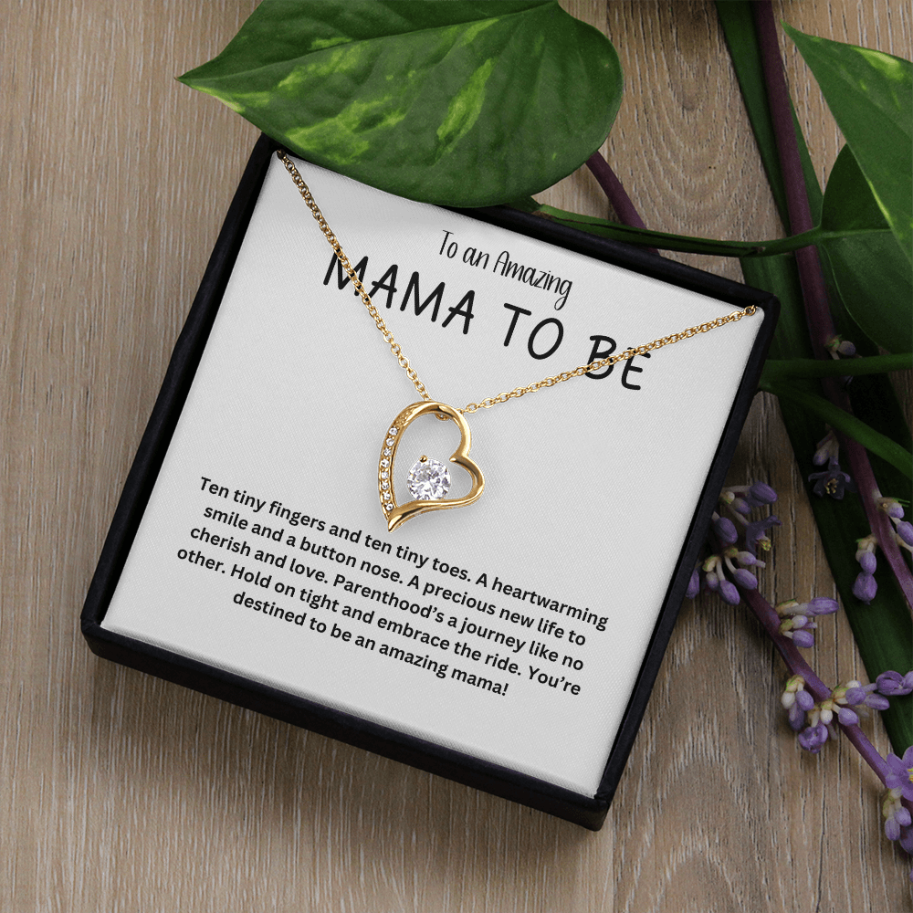 Dazzling Forever Love Necklace - Gift for Expecting Mom - "Amazing Mama To Be"