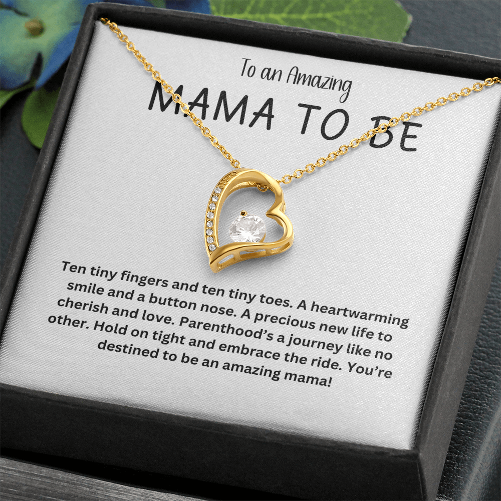 Dazzling Forever Love Necklace - Gift for Expecting Mom - "Amazing Mama To Be"