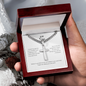 Personalized Cross Necklace for Son - Custom Engraved Cuban Link Chain | Stainless Steel Religious Jewelry Gift from Dad Mom | To My Son Faith Necklace