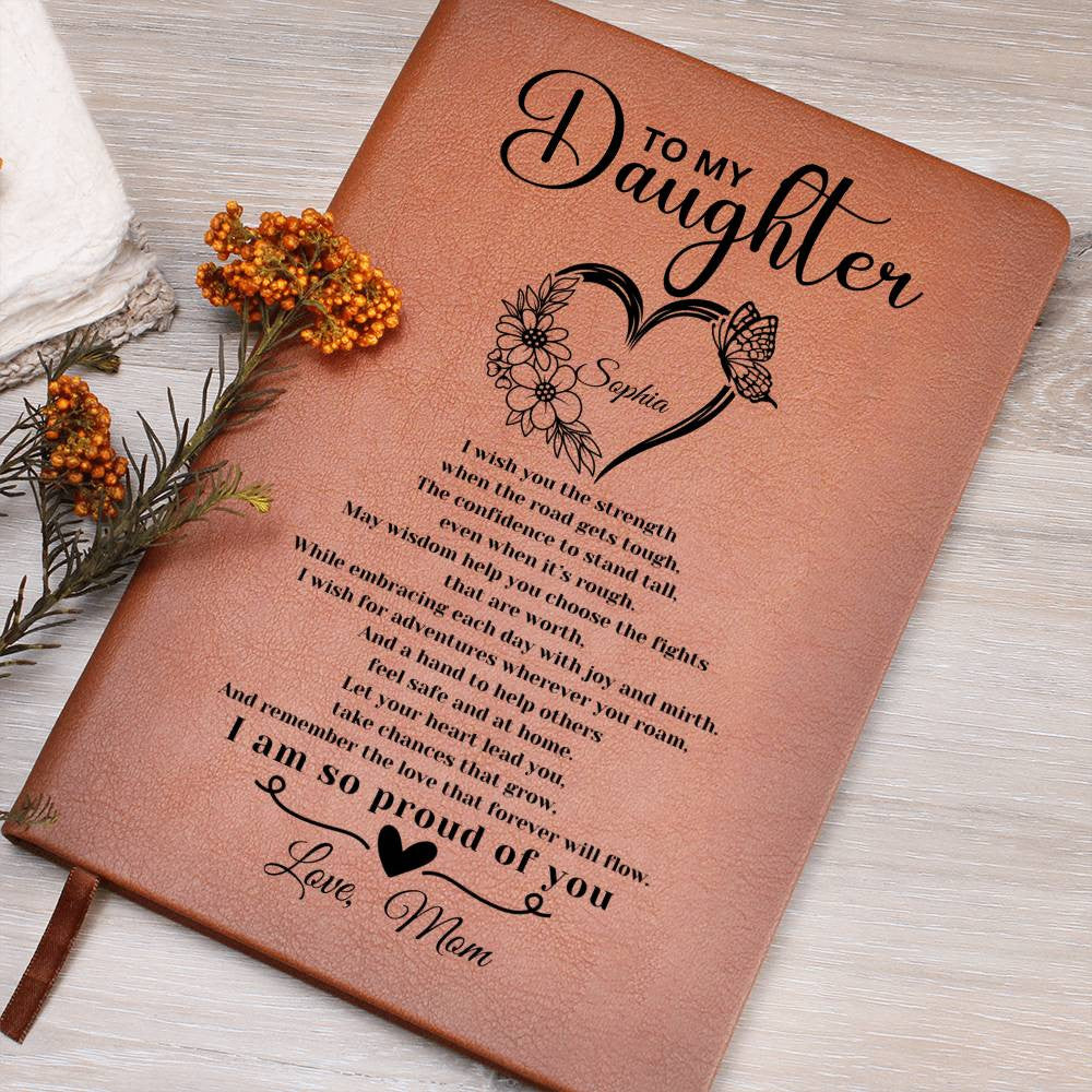 To My Daughter Flower Butterfly Heart Personalized