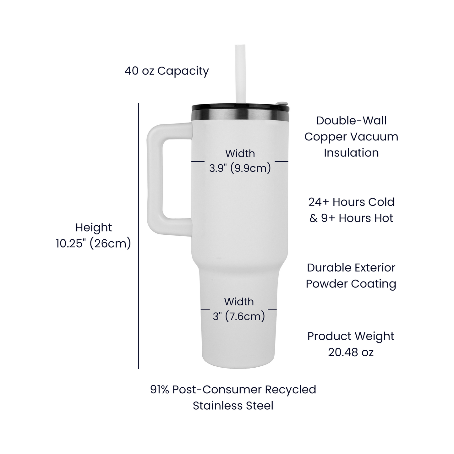 Personalized WayMaker 40oz Tumbler with Name – Custom Laser Engraved Stainless Steel Insulated Travel Mug