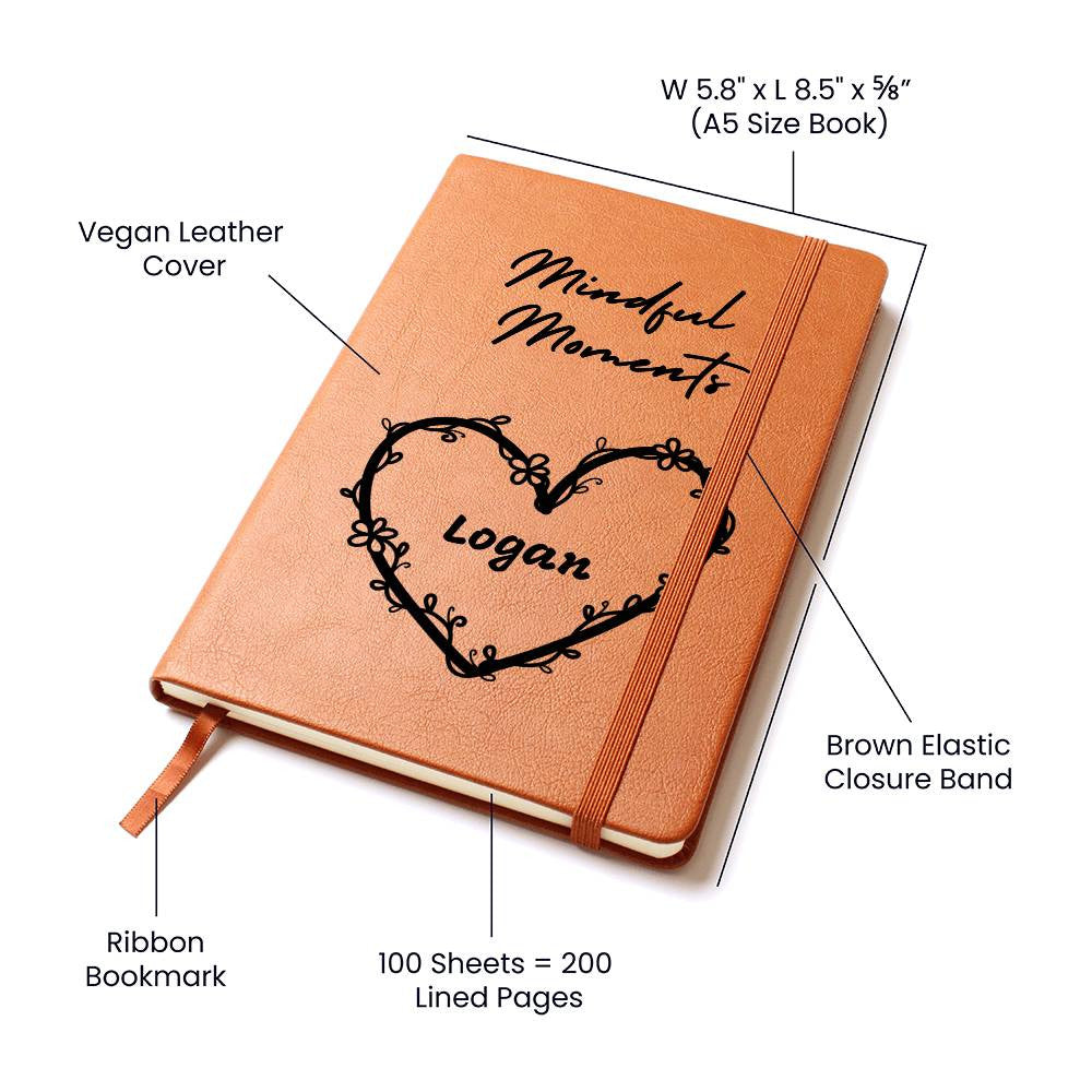 Mindful Moments Personalized Vegan Leather Journal Graphic Journal