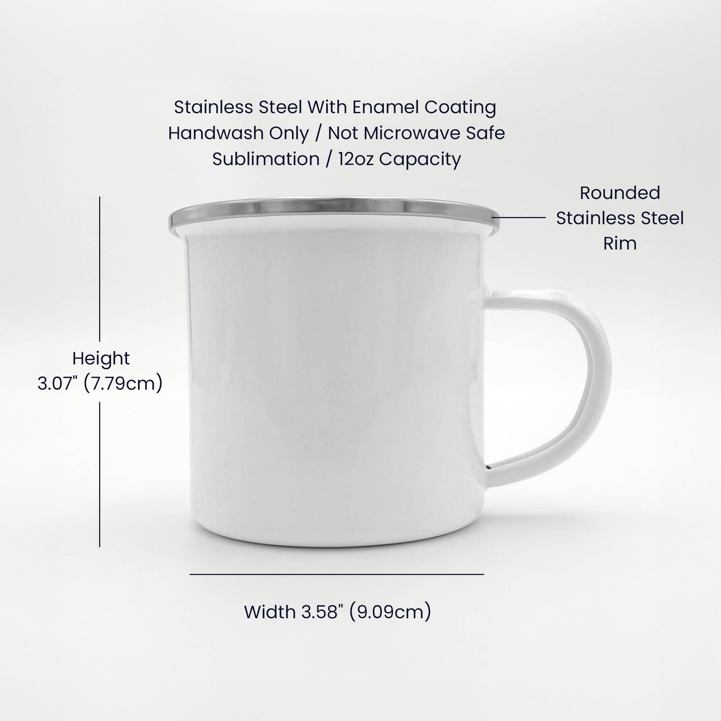 Personalized 12oz Stainless Steel Camping Mug Custom Enamel Outdoor Coffee Cup Durable Hiking & Adventure Drinkware