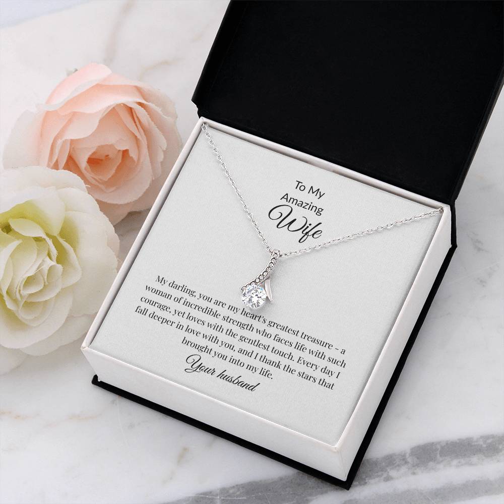Romantic Love Necklace for Wife - Alluring Beauty Gold Pendant