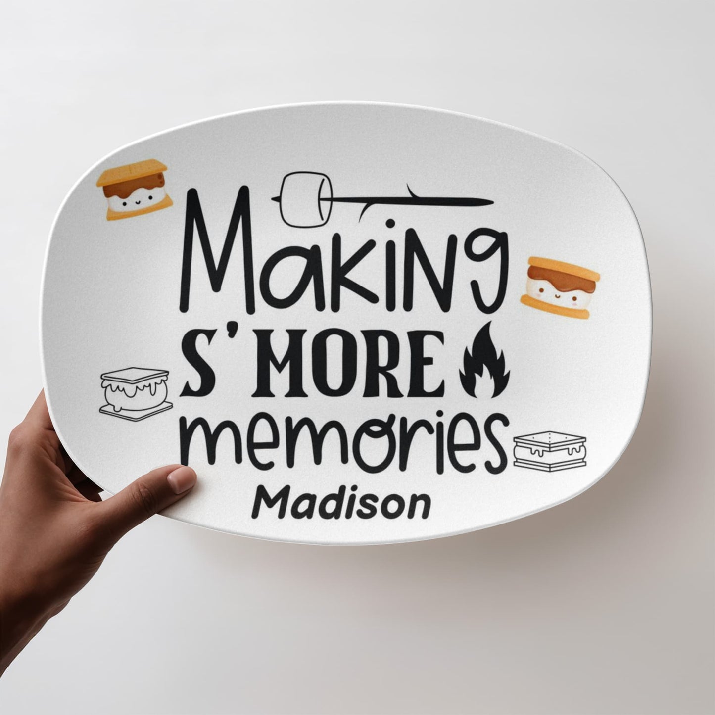 Personalized “Making S’More Memories” Platter – Custom 10x14 Family Serving Dish