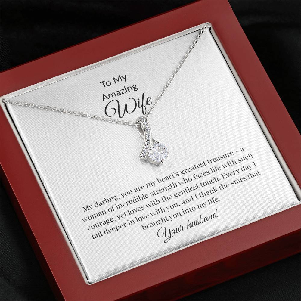 Romantic Love Necklace for Wife - Alluring Beauty Gold Pendant