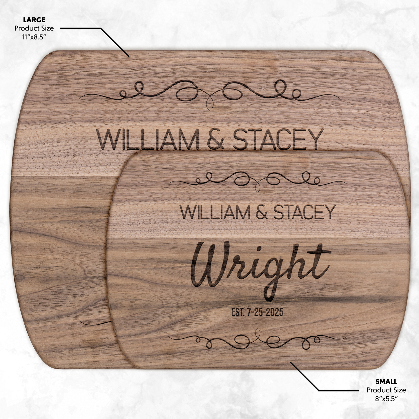 Personalized Hardwood Oval Cutting Board – American-Made Craftsmanship Hardwood
