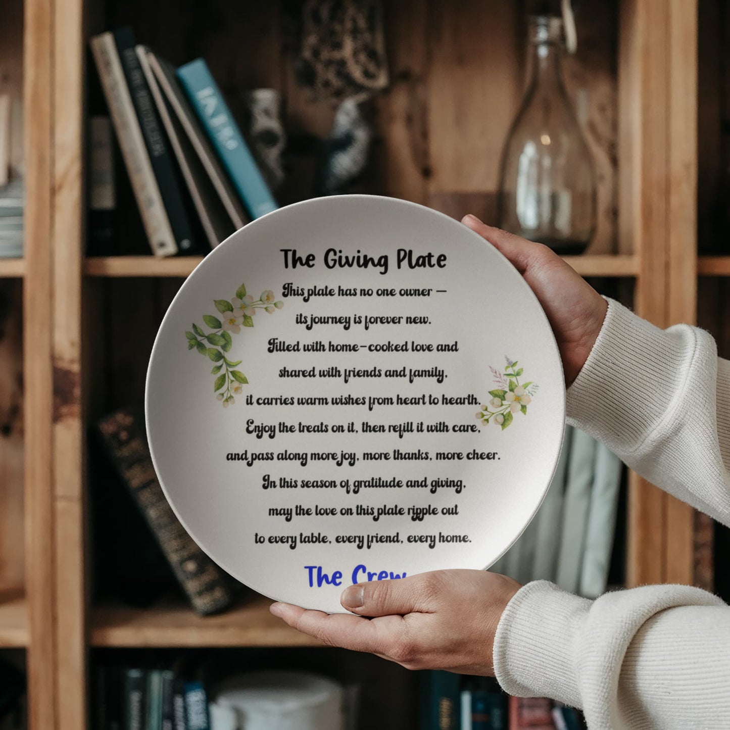 Personalized Giving Plate 10" - Custom Family Sharing Plate with Heartfelt Poem - Microwave Dishwasher Safe - Holiday Gift for Friends and Family