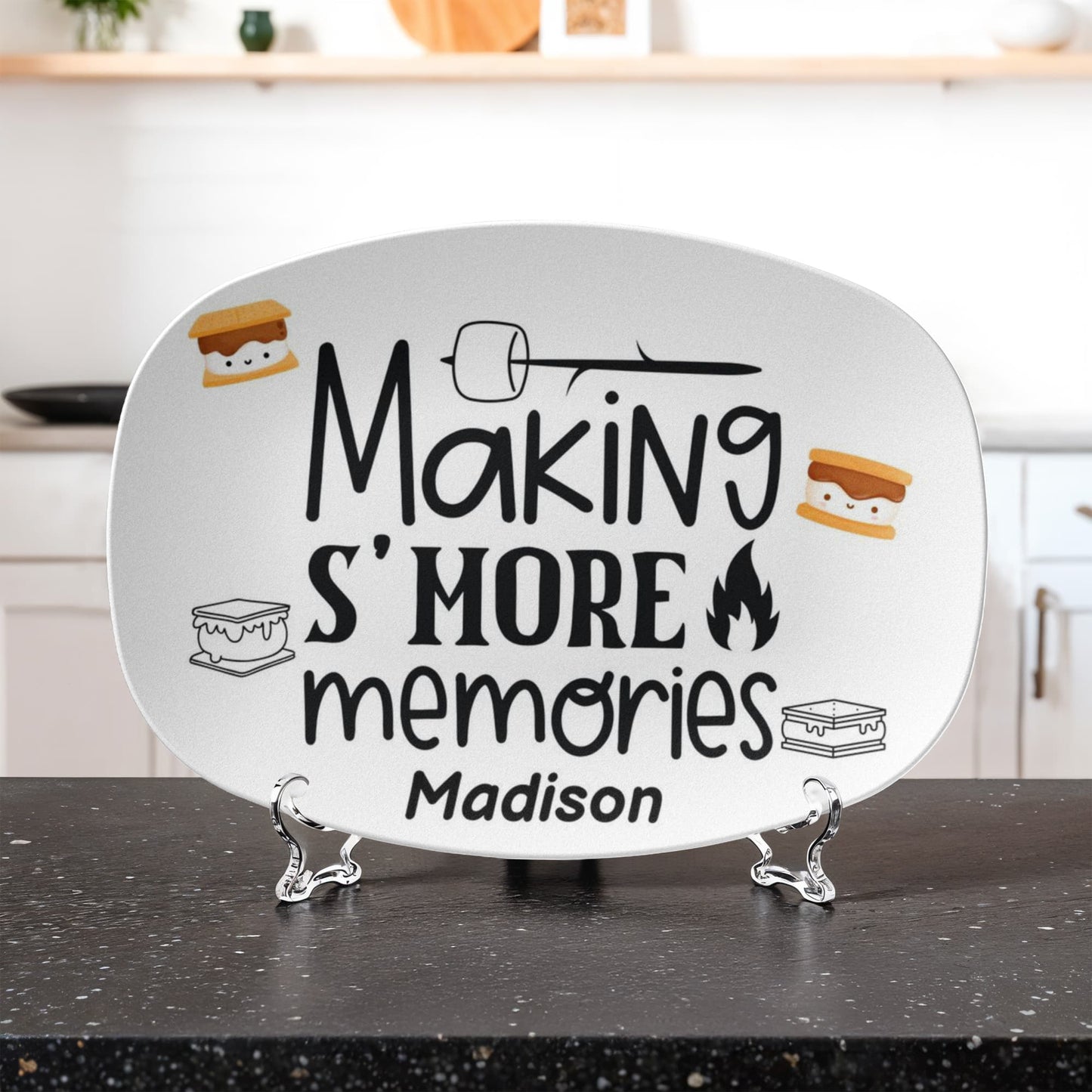 Personalized “Making S’More Memories” Platter – Custom 10x14 Family Serving Dish