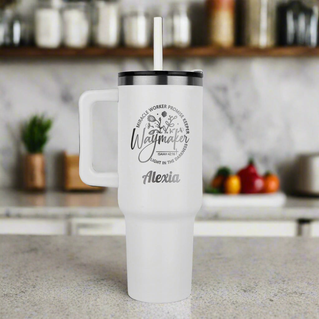 Personalized WayMaker 40oz Tumbler with Name – Custom Laser Engraved Stainless Steel Insulated Travel Mug