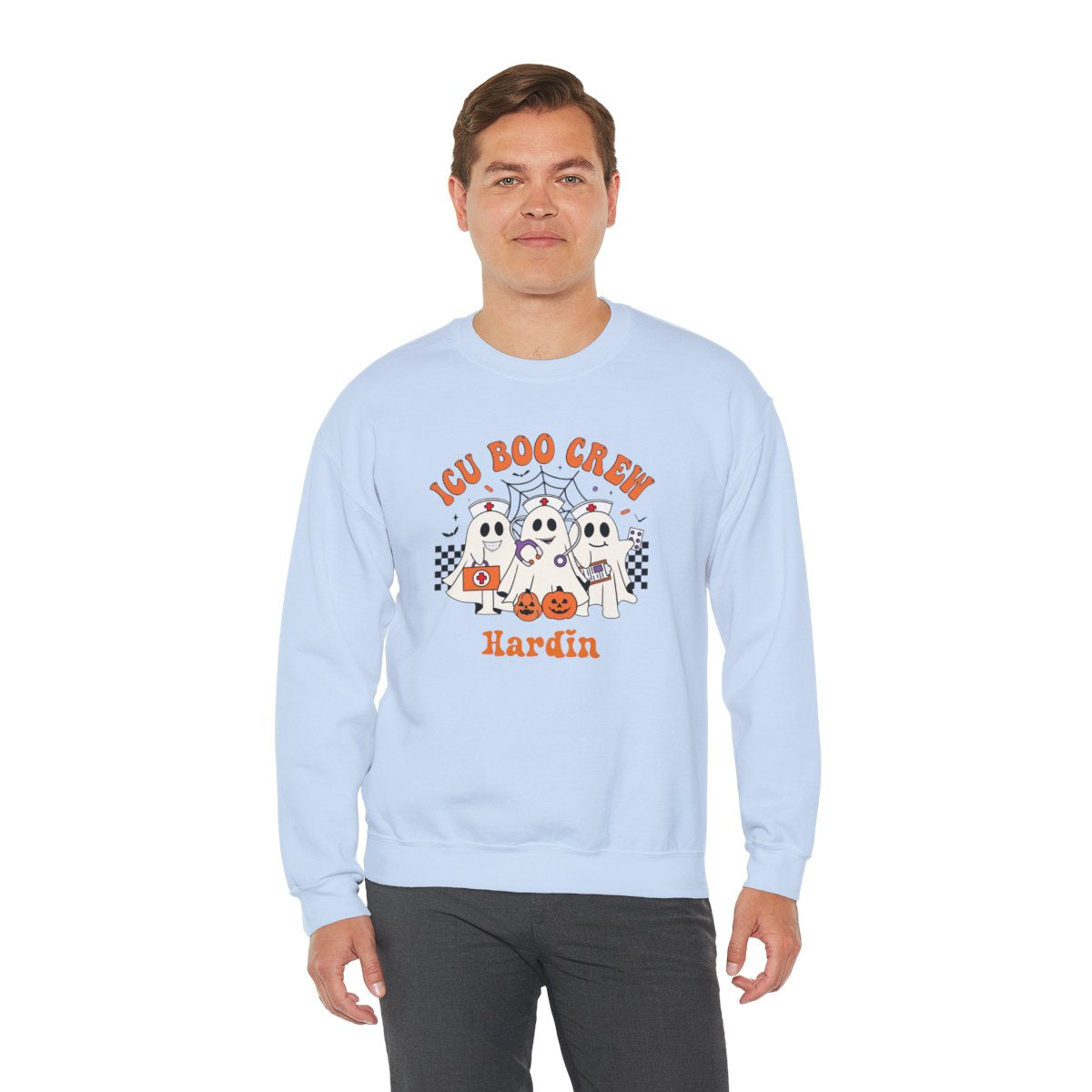 ICU Boo Crew Sustainable Cotton Halloween Crewneck Sweatshirt – 100% Ethically Grown US Cotton