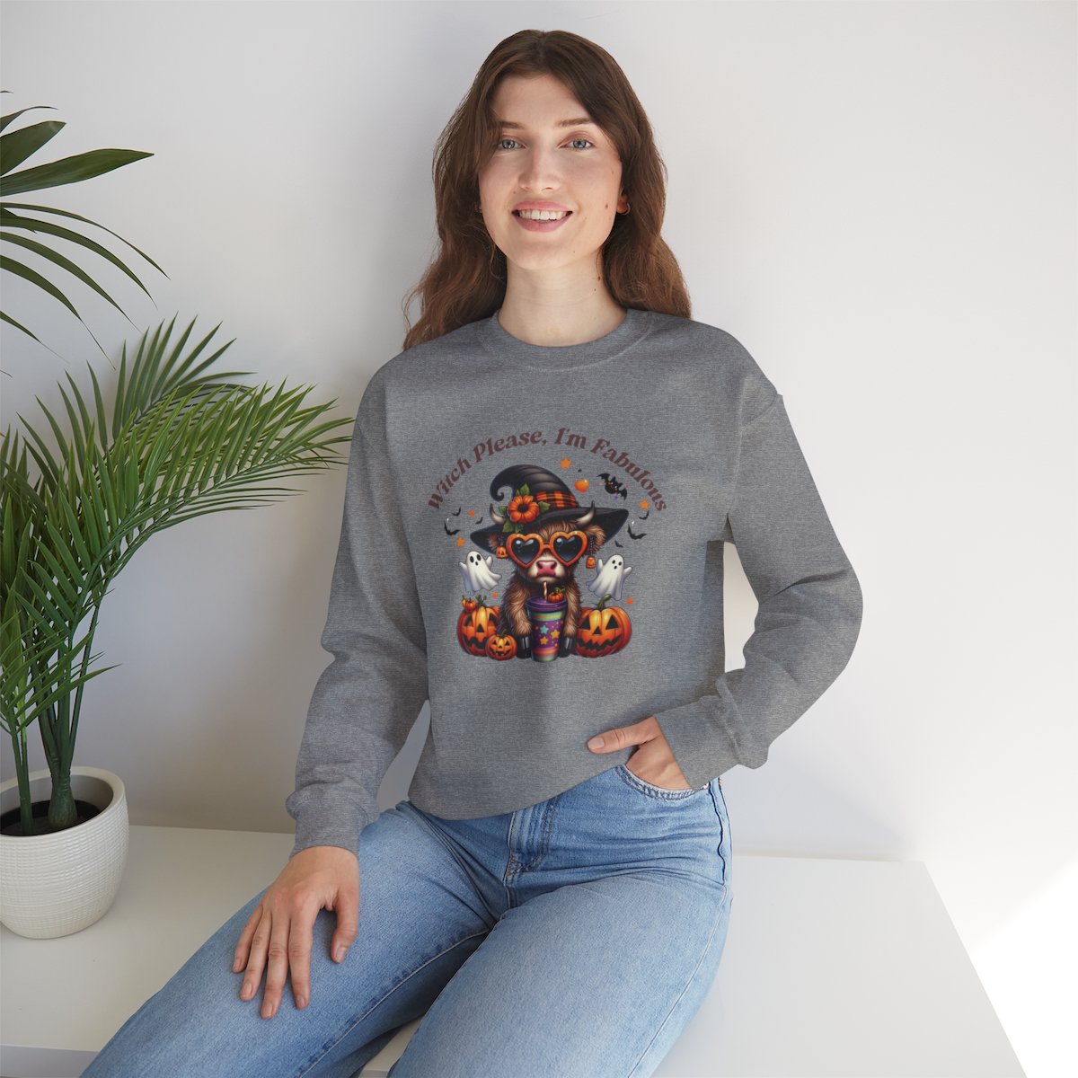 "Witch Please, I'm Fabulous" Halloween Sweatshirt -Unisex Heavy Blend™ Crewneck Sweatshirt