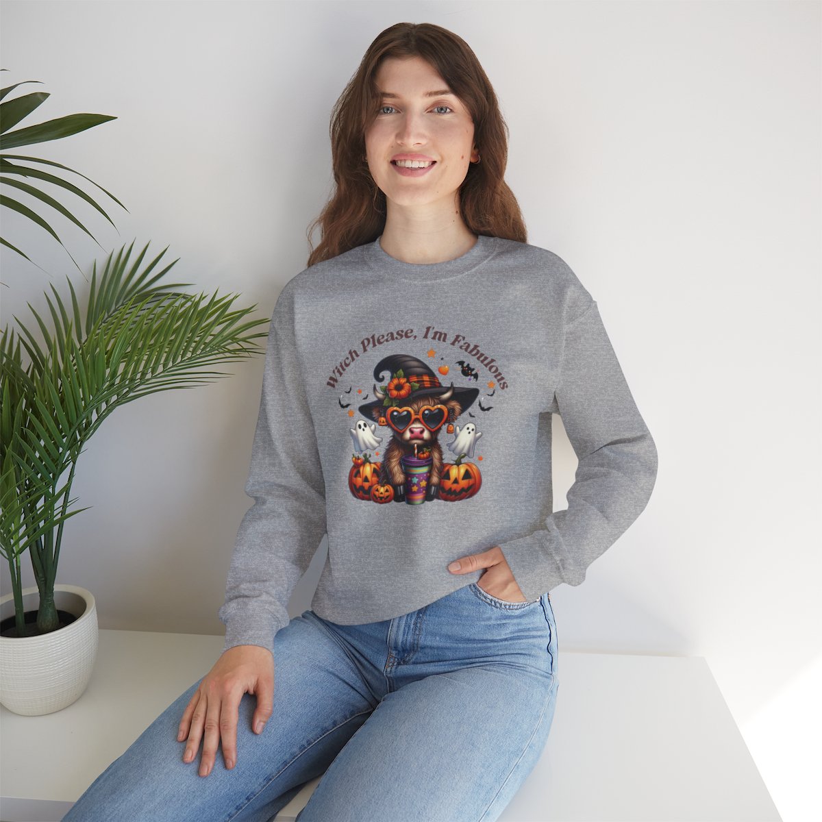 "Witch Please, I'm Fabulous" Halloween Sweatshirt -Unisex Heavy Blend™ Crewneck Sweatshirt