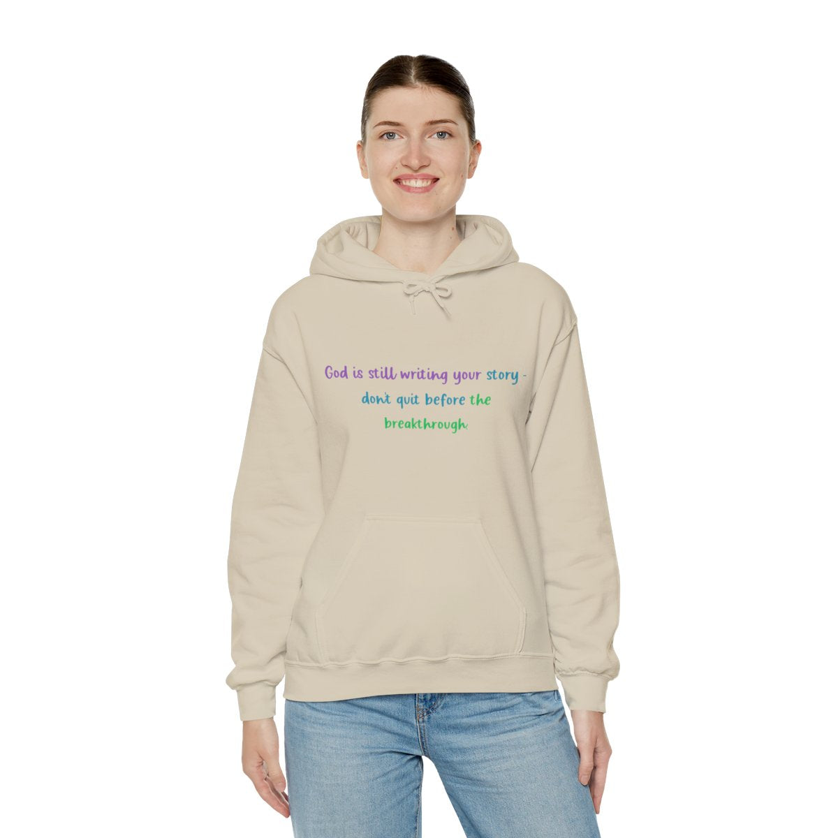 Faith Quote Hoodie – "God Is Still Writing Your Story" Unisex Heavy Blend Christian Sweatshirt