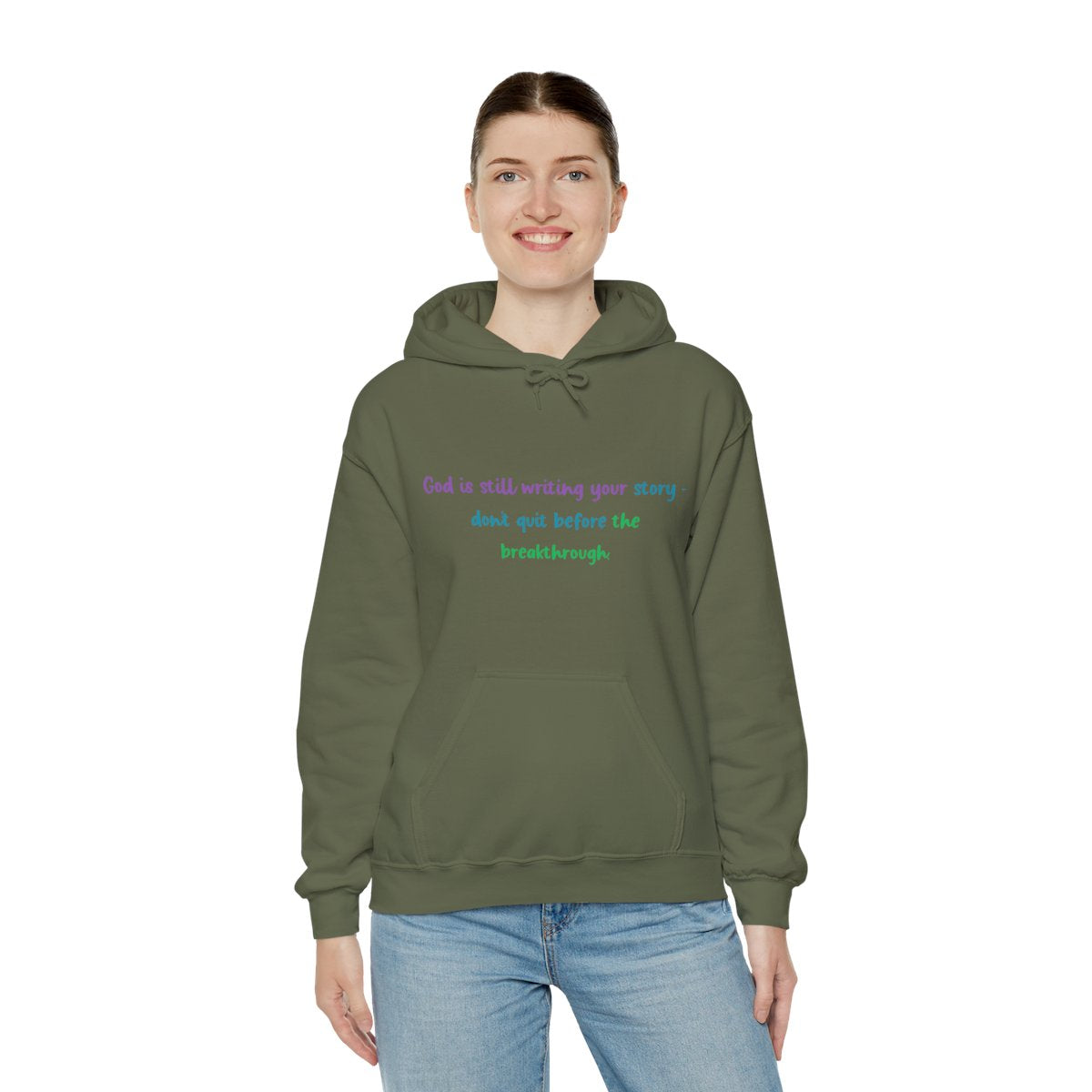 Faith Quote Hoodie – "God Is Still Writing Your Story" Unisex Heavy Blend Christian Sweatshirt