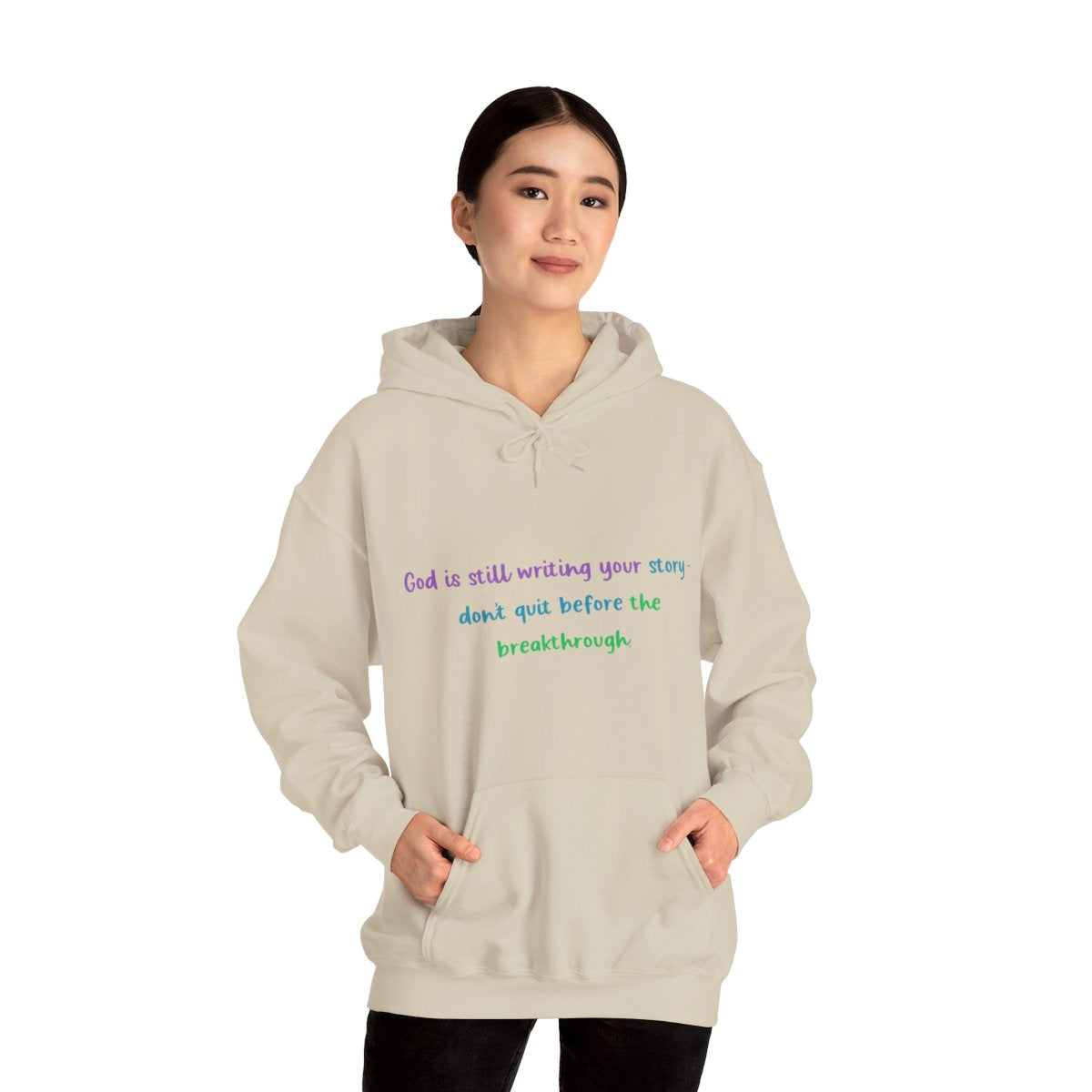 Faith Quote Hoodie – "God Is Still Writing Your Story" Unisex Heavy Blend Christian Sweatshirt