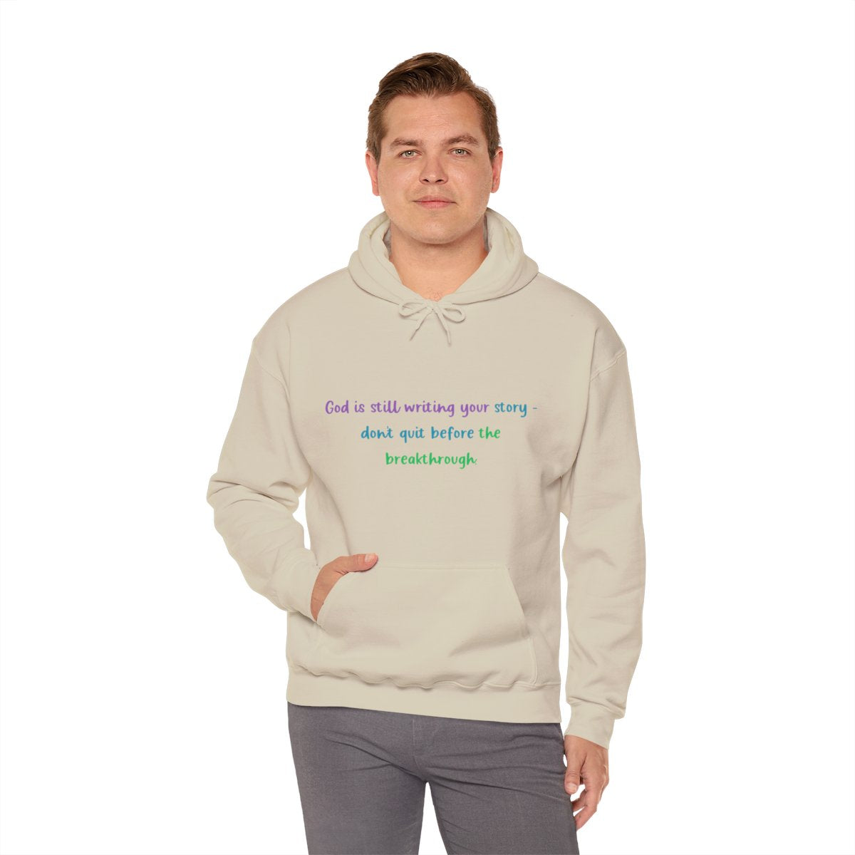 Faith Quote Hoodie – "God Is Still Writing Your Story" Unisex Heavy Blend Christian Sweatshirt