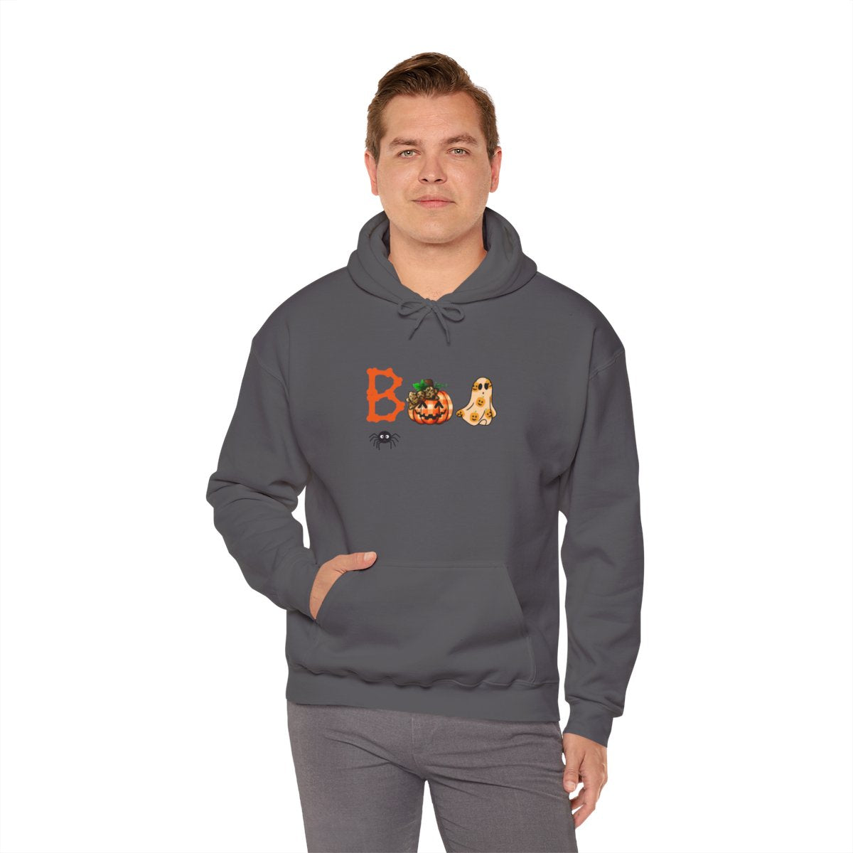 BOO Halloween Hoodie – Unisex Pumpkin Ghost Sweatshirt with Cozy Kangaroo Pocket