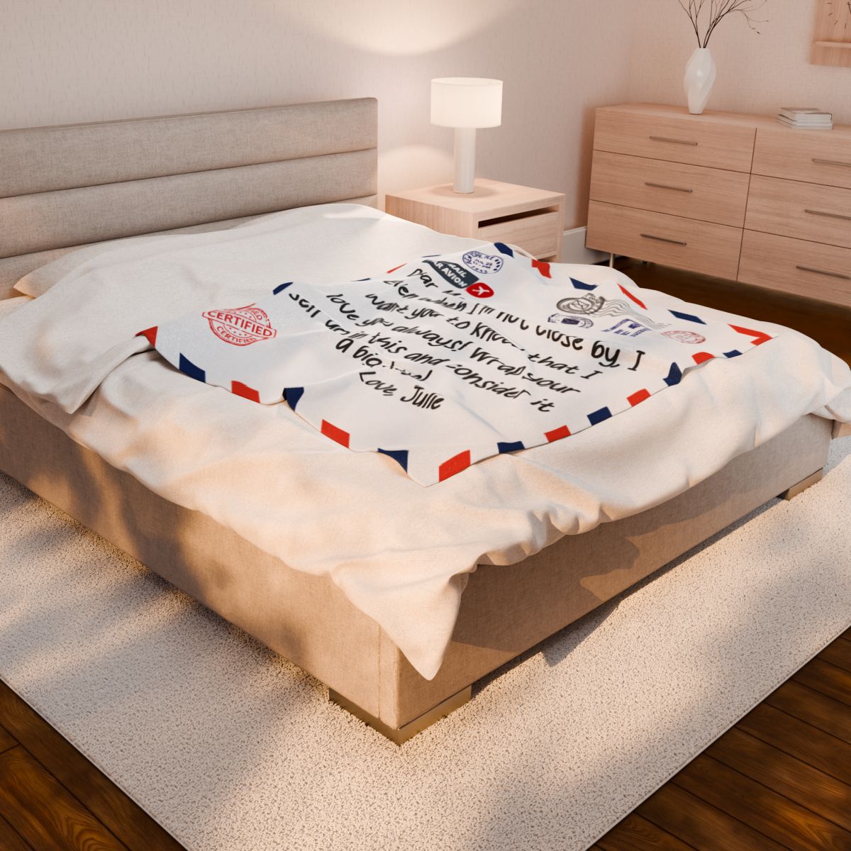 Personalized Velveteen Plush Blanket – A Hug from the Heart