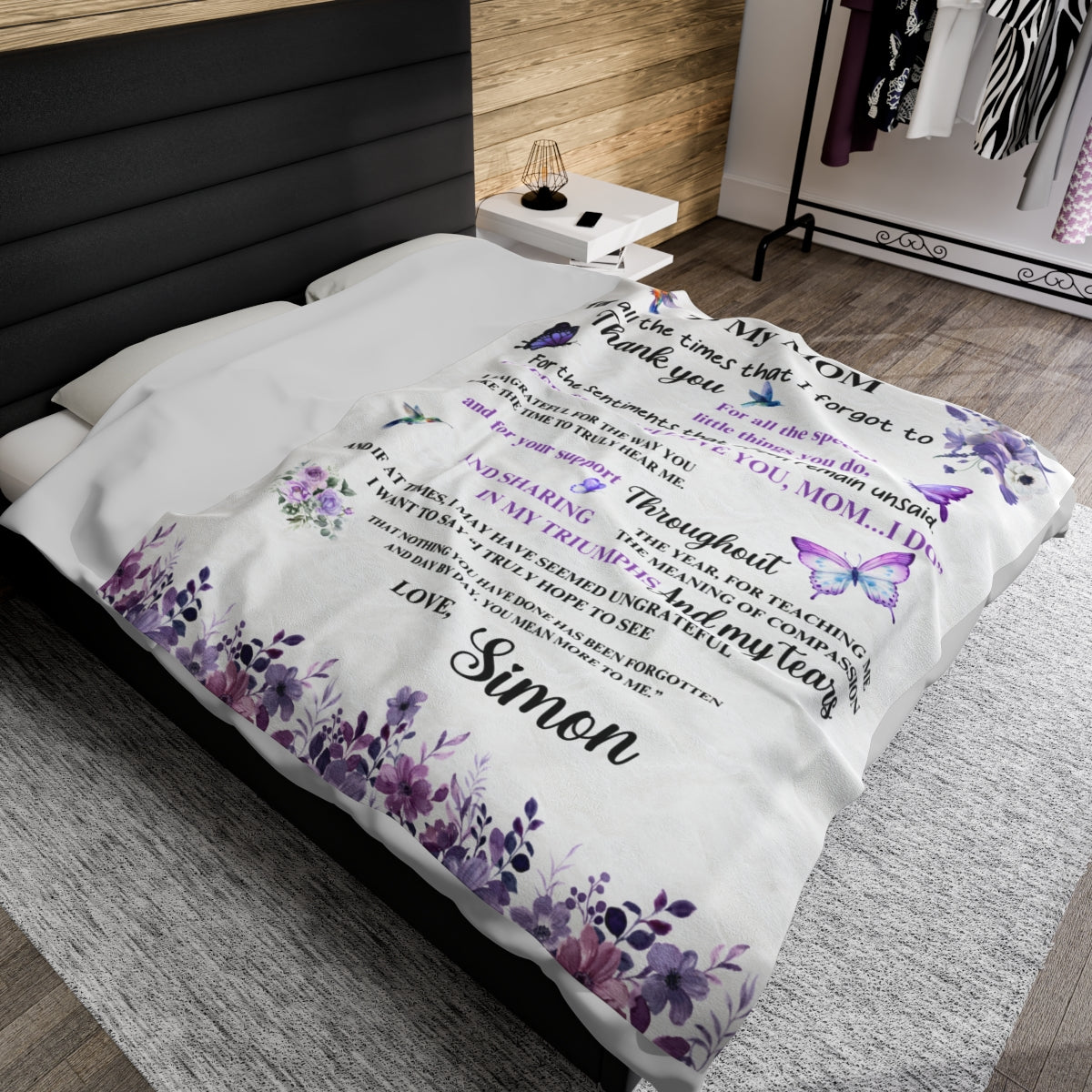 Personalized Mom Appreciation Velveteen Blanket – Soft, Cozy & Heartfelt Gift 2